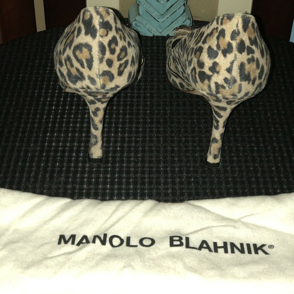 EUC MANOLO BLAHNIK ANIMAL PRINT HEELS SZ 8.5/38.5 - Picture 6 of 7